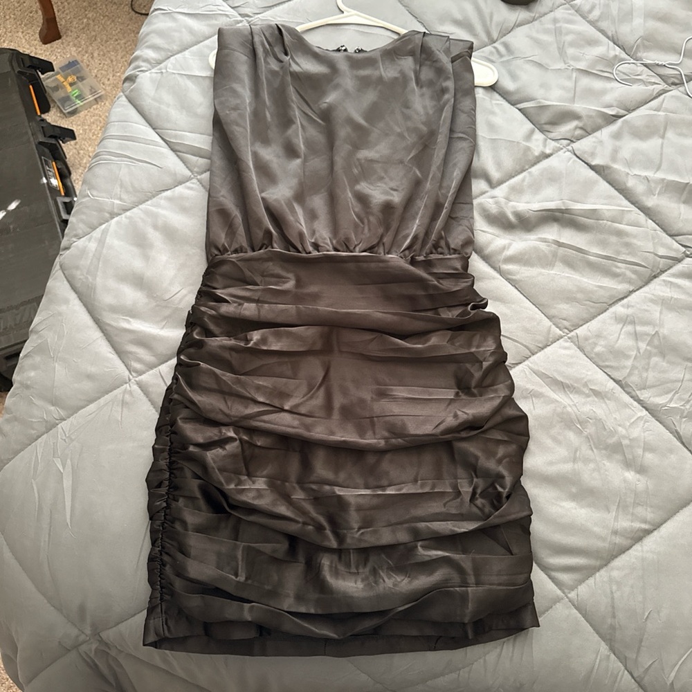 TCEC Black Ruched Mini Dress